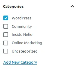 グーテンベルクのカテゴリーセレクター