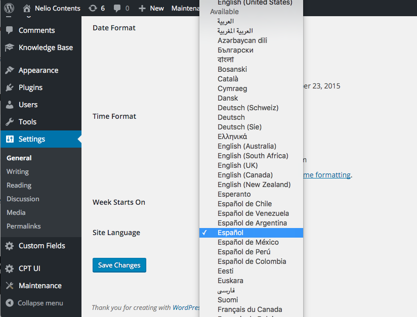 言語セレクター