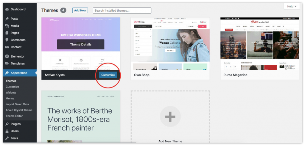 customize a WordPress theme