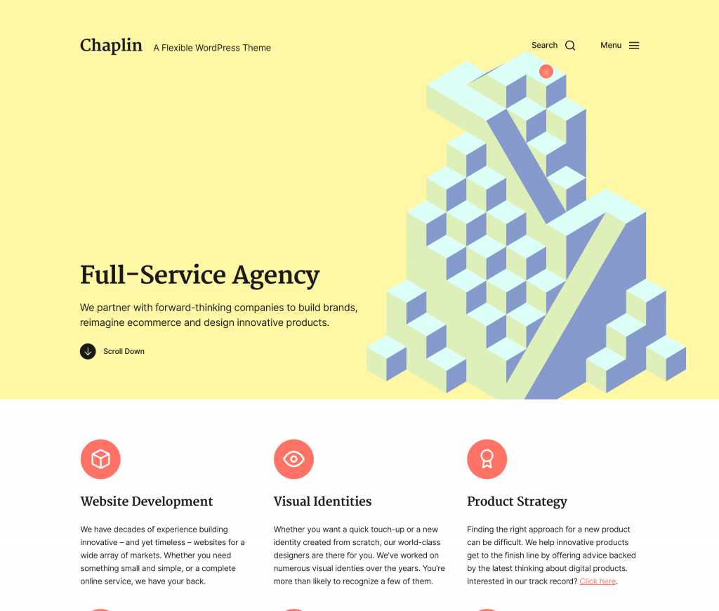 채플린 테마의 홍보 이미지입니다.