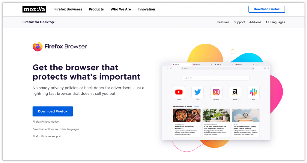2022년에 사용해야 할 가장 안전한 웹 브라우저 7가지 2 Mozilla Firefox Browser