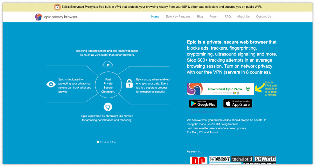 2022년에 사용해야 할 가장 안전한 웹 브라우저 7가지 5 Epic web browser