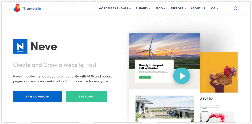2022년에 시도해야 할 20가지 최고의 WordPress 테마 4 neve-wordpress-theme