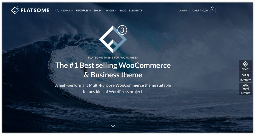2022년에 시도해야 할 20가지 최고의 WordPress 테마 17 flatsome-wordpress-theme