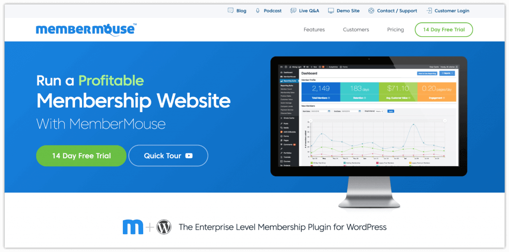 2022년 회원 사이트를 만드는 최고의 회원 플러그인 15가지 11 MemberMouse WordPress Plugin