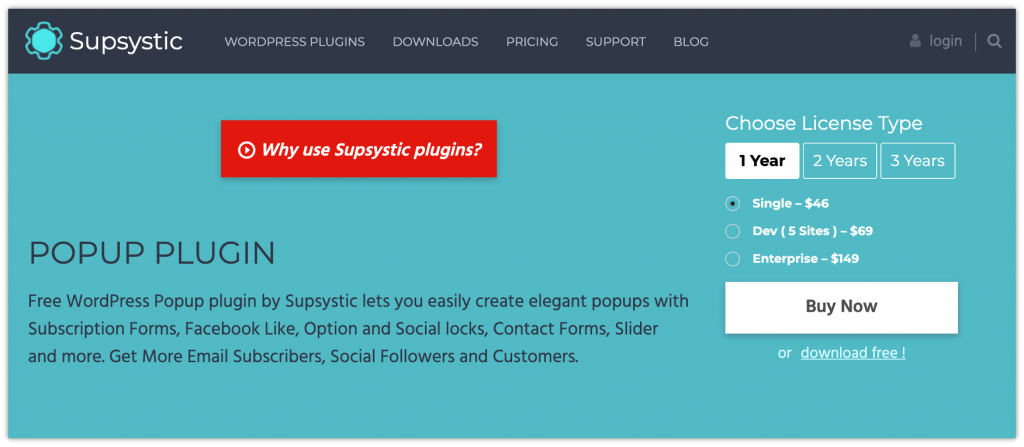 Los 15 mejores complementos emergentes de WordPress para el sitio web de su empresa 14 Popup by Supsystic Plugin