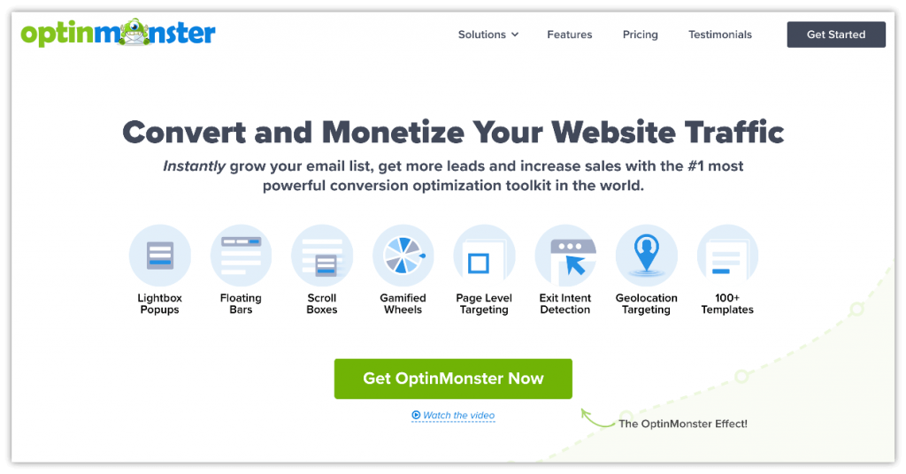 Los 15 mejores complementos emergentes de WordPress para el sitio web de su empresa 2 OptinMonster Plugin