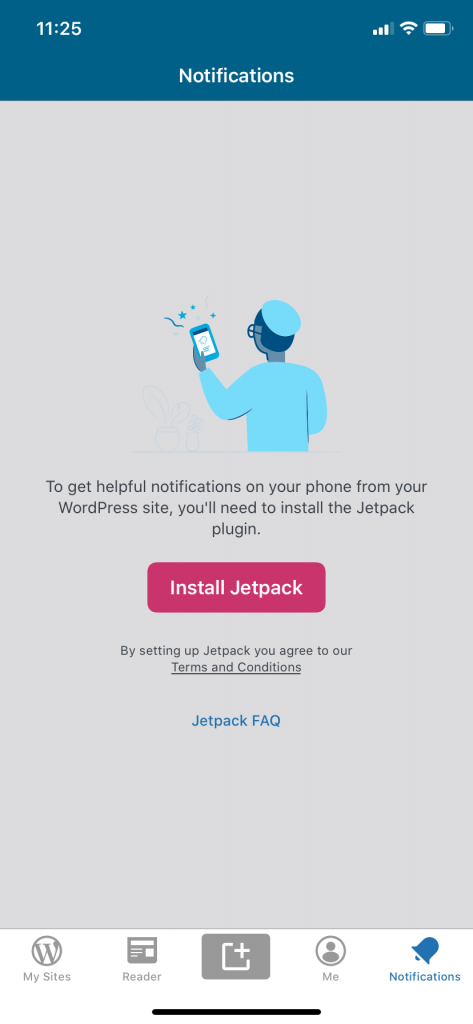 iPhone용 WordPress 앱의 알림