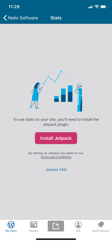 사이트의 통계를 보려면 Jetpack이 연결되어 있어야 합니다.