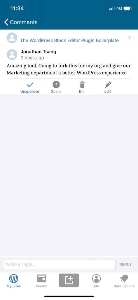 댓글 관리 옵션