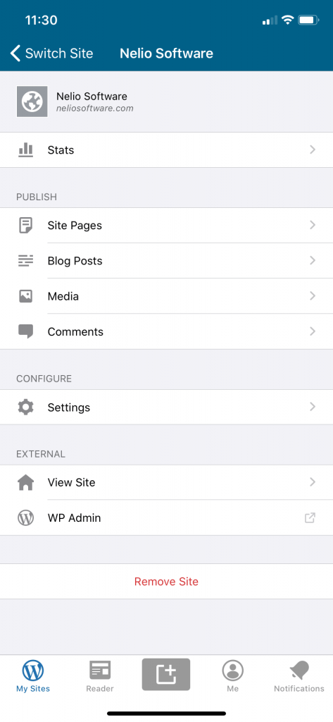 iPhone 앱에 연결하는 WordPress 사이트 옵션
