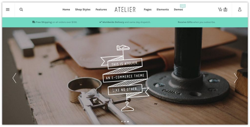 전자 상거래 상점을 위한 20가지 최고의 WooCommerce 테마 17 Atelier WooCommerce Theme by Swift Ideas