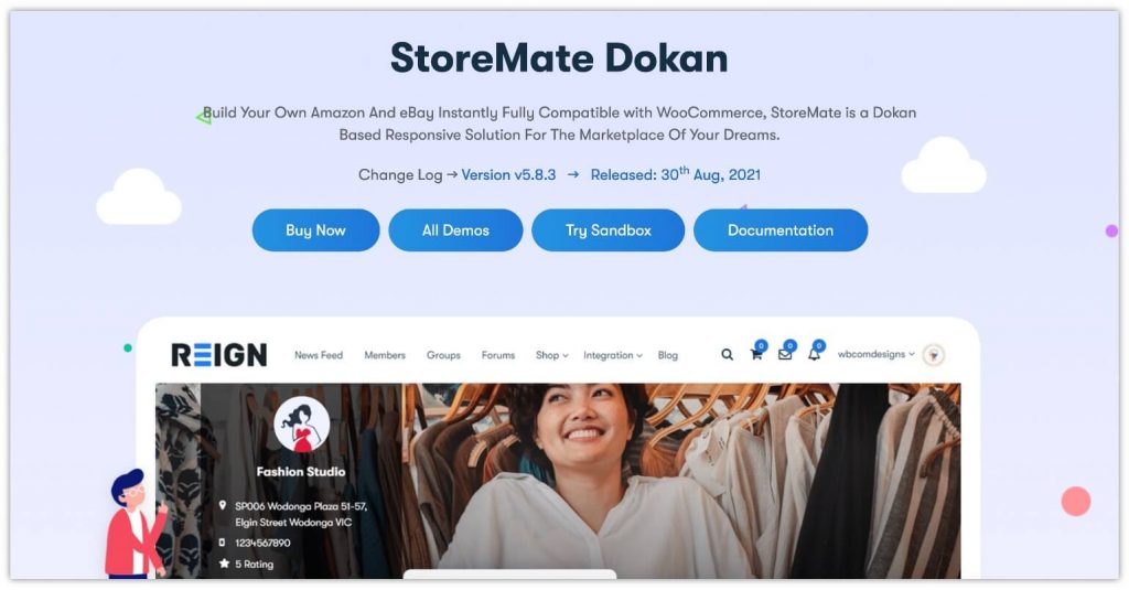 전자 상거래 상점을 위한 20가지 최고의 WooCommerce 테마 12 StoreMate Dokan WooCommerce Theme by wbcomdesigns