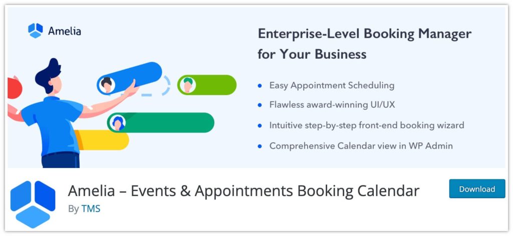 15 個最佳 WordPress 預訂插件來運行您的業務約會 3 Events and Appointments Booking Calendar by Amelia