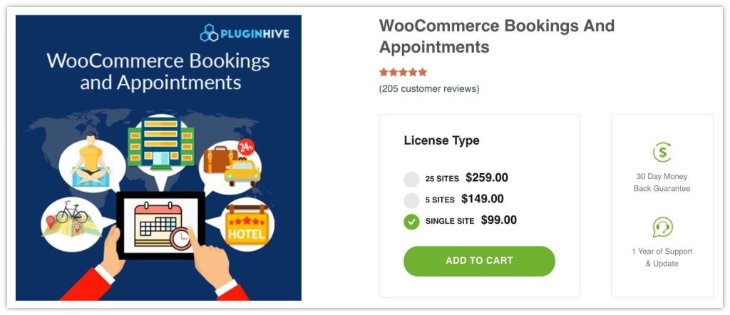 15 個最佳 WordPress 預訂插件來運行您的業務約會 4 WooCommerce Bookings and Appointments by Pluginhive