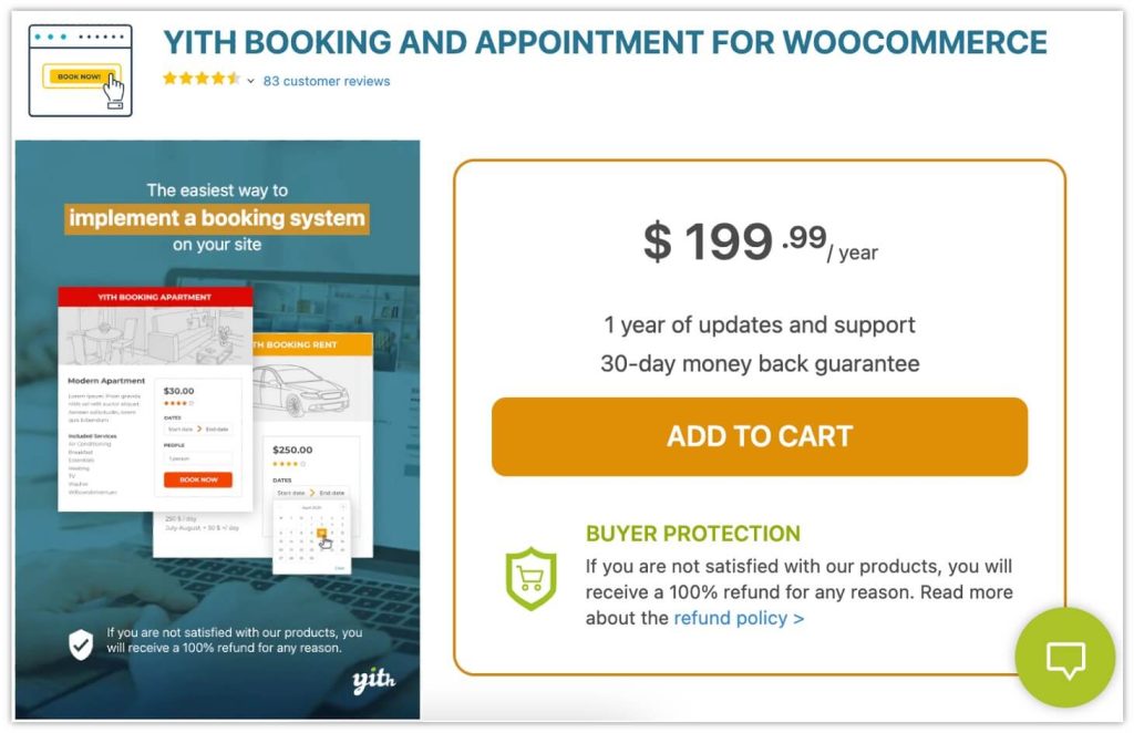 15 個最佳 WordPress 預訂插件來運行您的業務約會 6 YITH Booking and Appointment for WooCommerce
