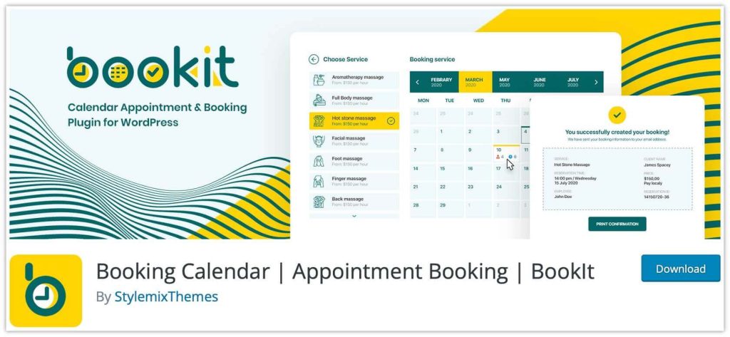 15 個最佳 WordPress 預訂插件來運行您的業務約會 14 BookIt Appointment Calendar Plugin