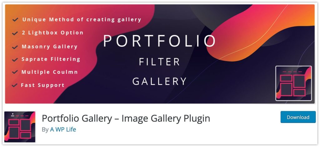 Portfolio Filter Gallery plugin
