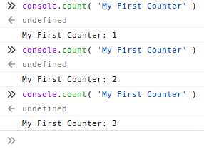 console.counter 메서드를 사용하는 카운터