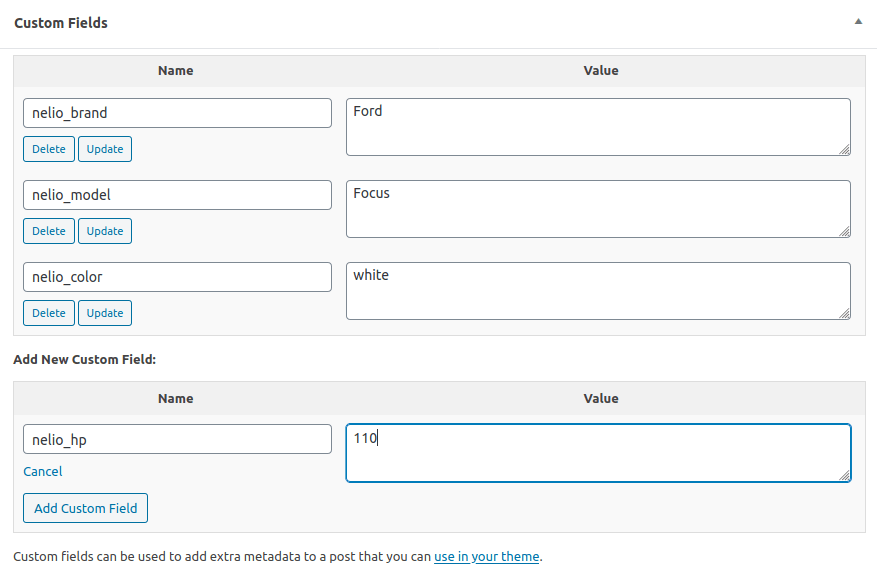 グーテンベルクのカスタムフィールド