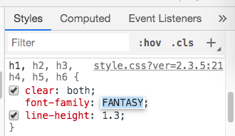 Cambiar la fuente del título en el inspector.