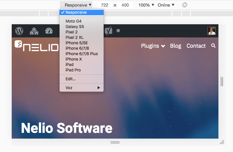 Definición del modo de visualización en un dispositivo móvil.