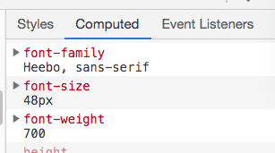 Fuente aplicada al elemento seleccionado.