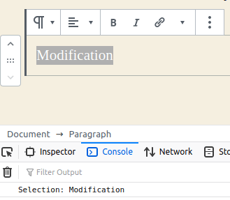 Resultado de pulsar sobre el botón que hemos añadido en Gutenberg