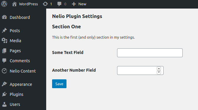 简单设置页面的示例。