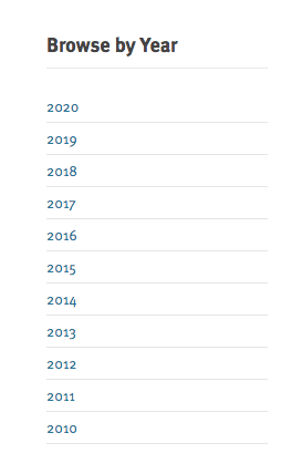 Sélectionnez l'année au cours de laquelle une conférence a eu lieu.