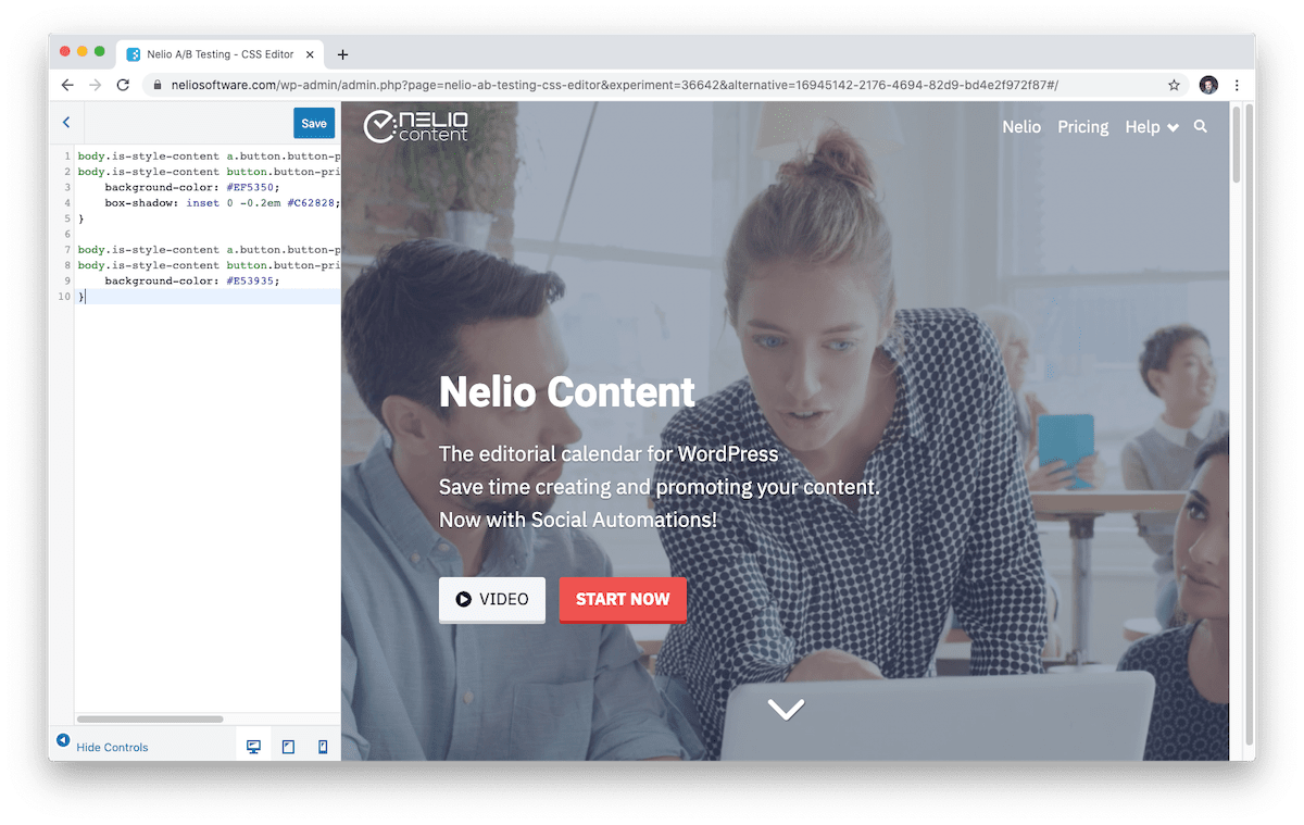 Versi dengan tombol aksi berwarna merah.