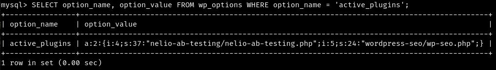 Pluginuri active în baza de date