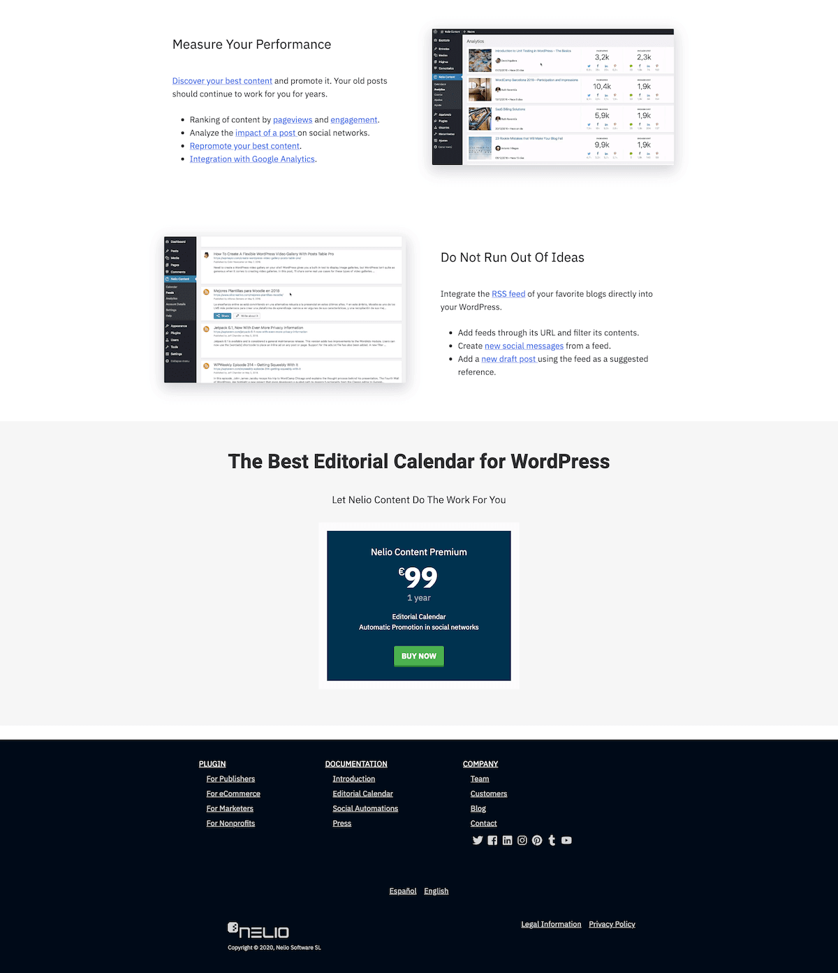 Nelioコンテンツのメインページの下部にある購入ブロック。