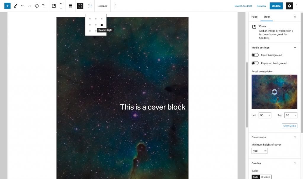 Tangkapan layar dari blok teluk di Gutenberg