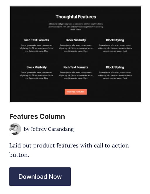 Menampilkan derai kolom dari shareablock.