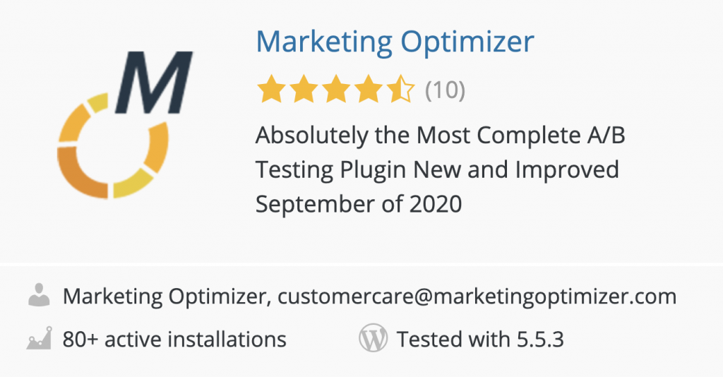 WordPress 插件目錄中的 Marketing Optimizer 插件
