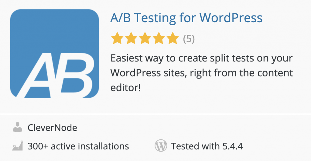 WordPress 插件 A/B 測試 en el directorio de plugins de WordPress