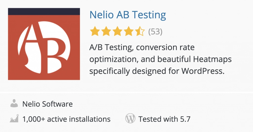 WordPress 插件目錄中的 Nelio A/B 測試