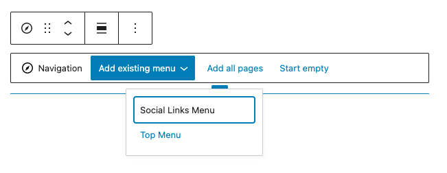 Créer un menu de navigation dans Gutenberg