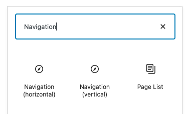 Bloc de navigation de Gutenberg
