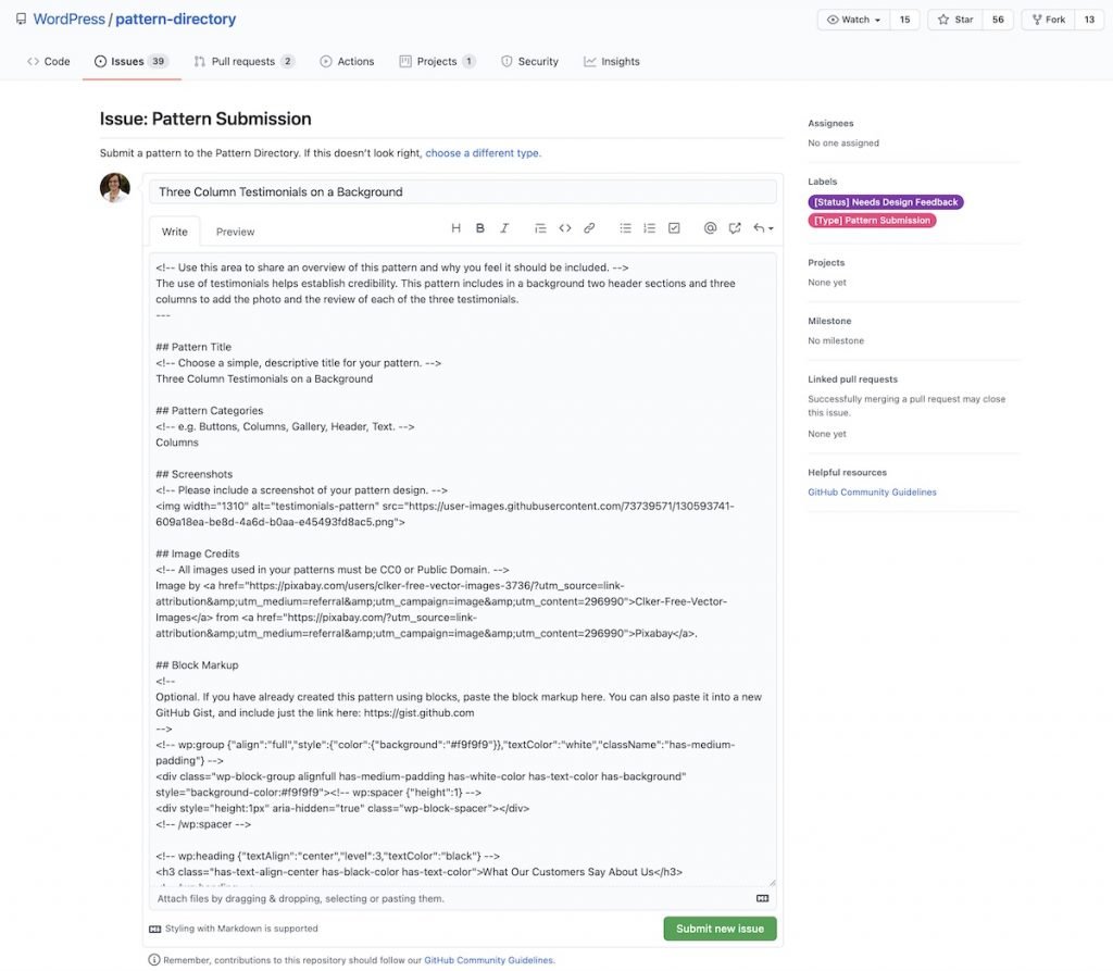 将新模式发送到 WordPress 模式目录