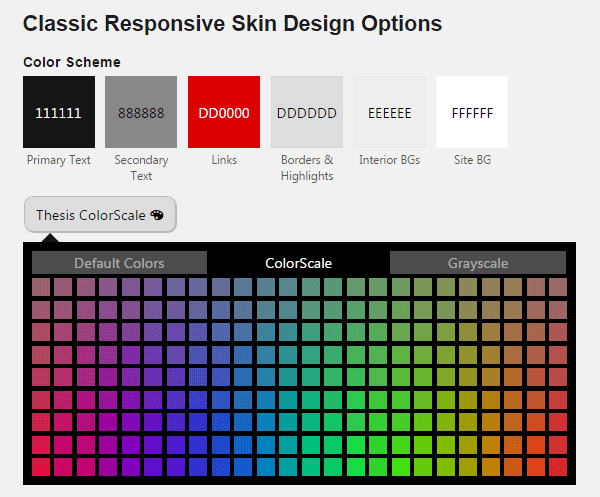 Opzioni colore per la revisione della tesi