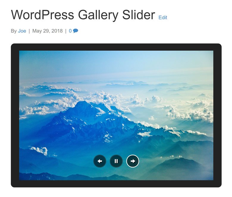 WordPress Gallery Slider Jetpack-Vorschau