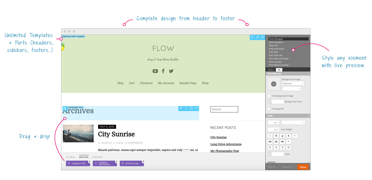 ส่วนต่อประสานผู้ใช้ Themify Flow Review