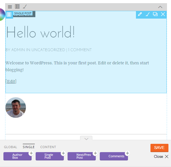 Themify Flow Review แก้ไขโพสต์เดียว