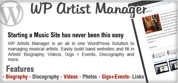 Gestionnaire de groupe d'artistes WordPress
