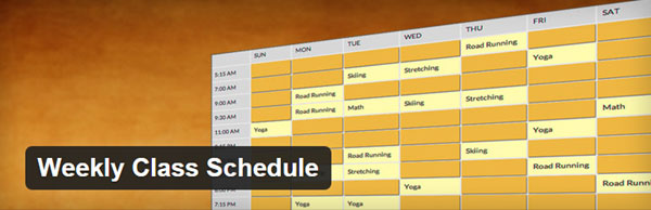Programma settimanale delle lezioni del sito Web del personal trainer
