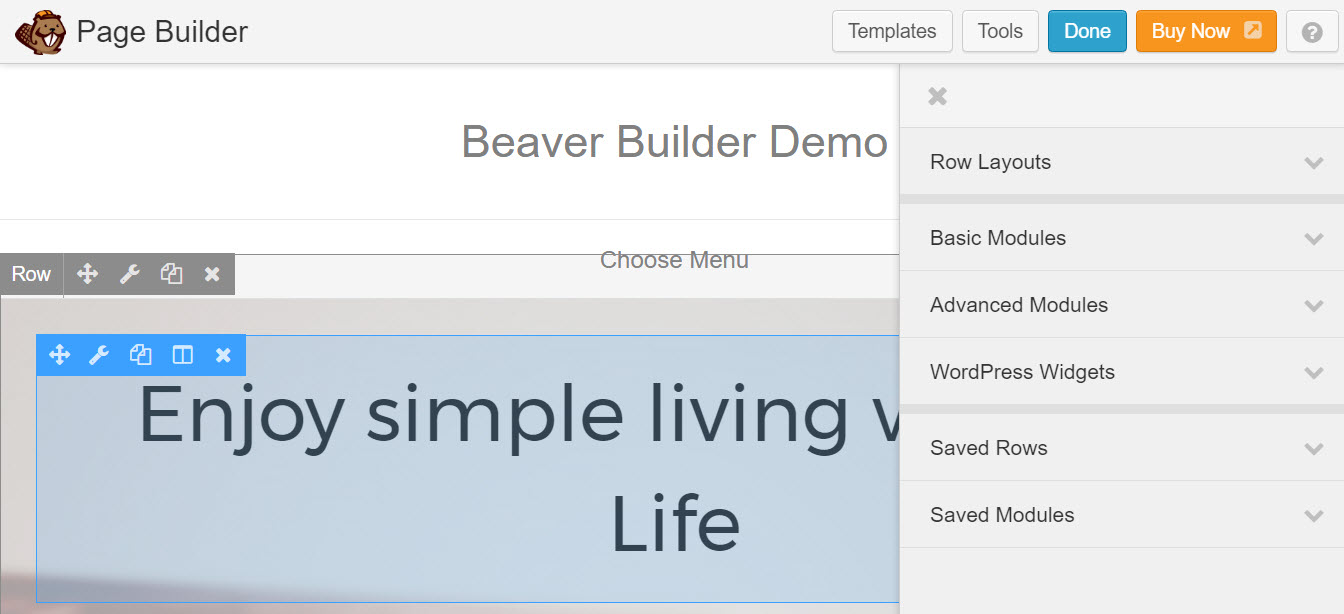 Демо-версия Beaver Builder