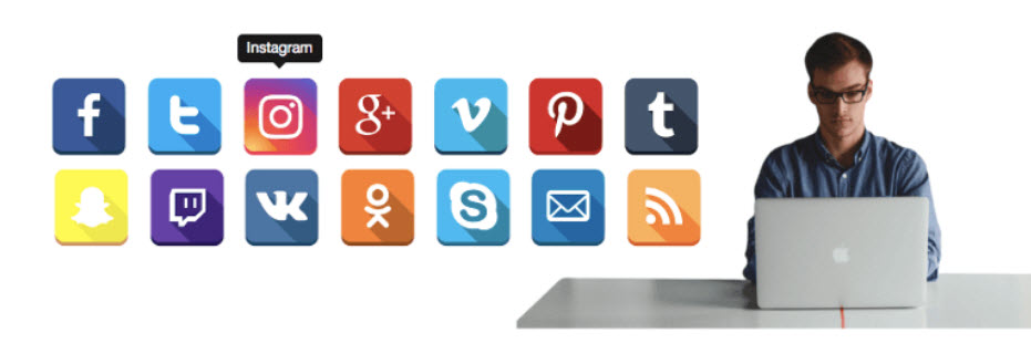 Botones de seguimiento de redes sociales