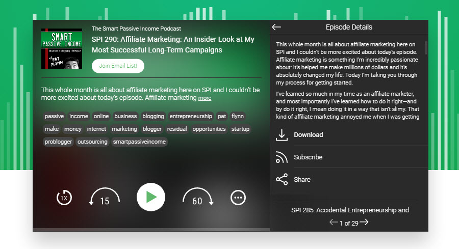 Reproductor de podcasts inteligente